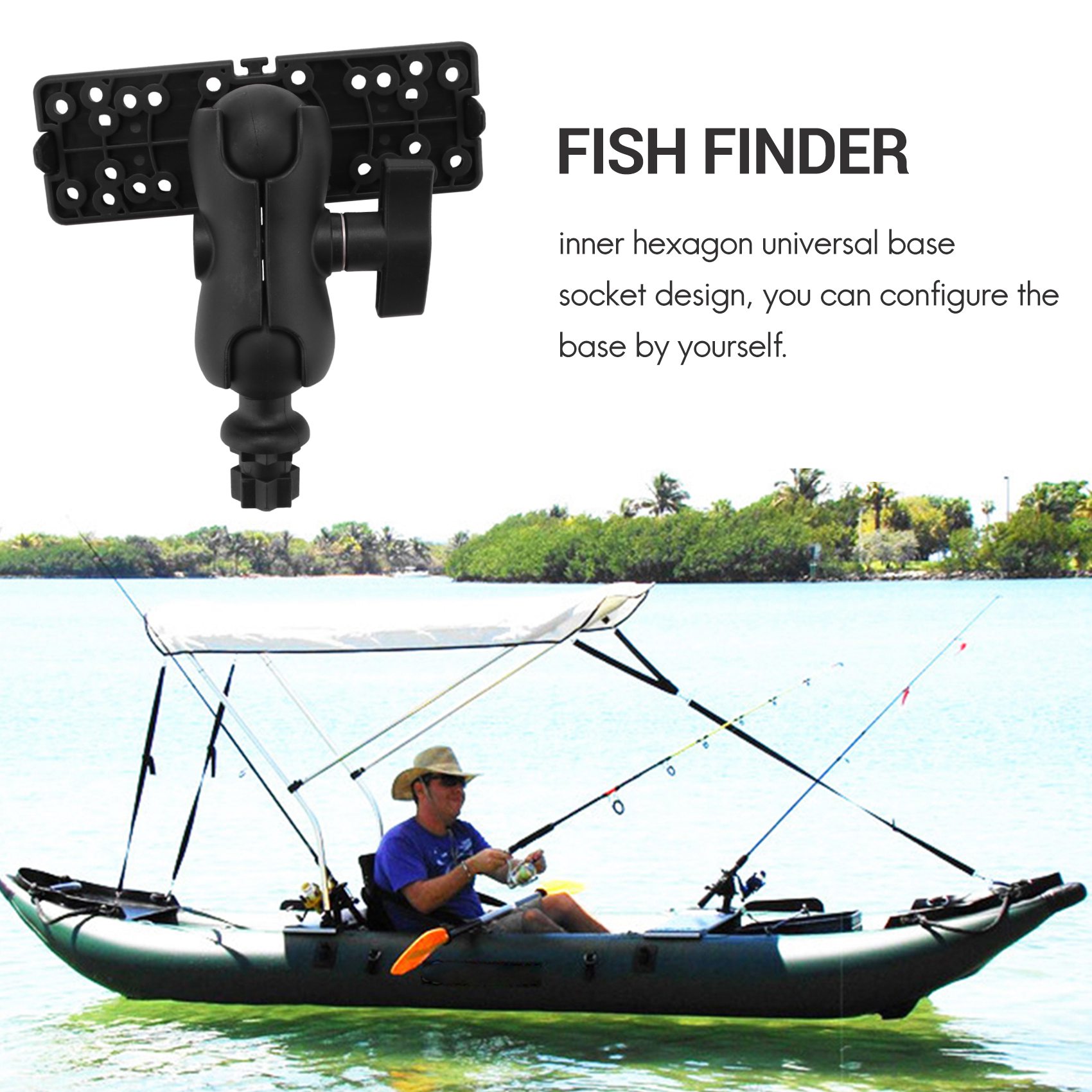 Suporte de Bola NALFI com Loca - Fish Finder Mount avaliação e preço
